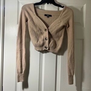 Lulus tan button up sweater size large